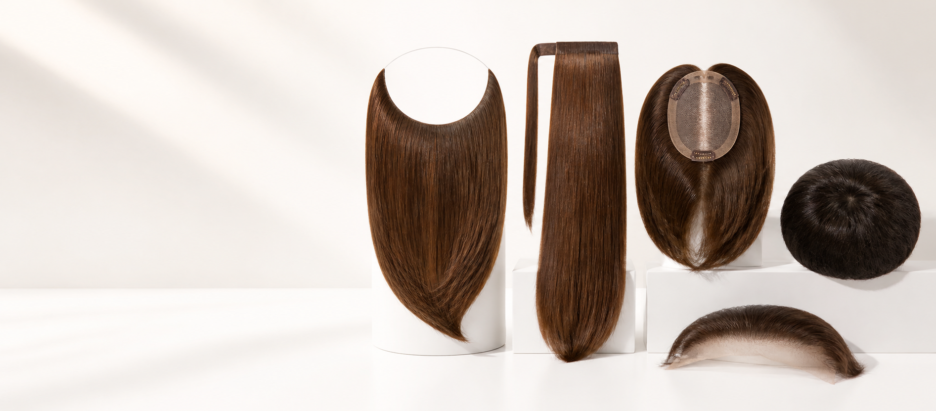 CCC HAIR halo, ponytail, topper, and forehead wig piece range